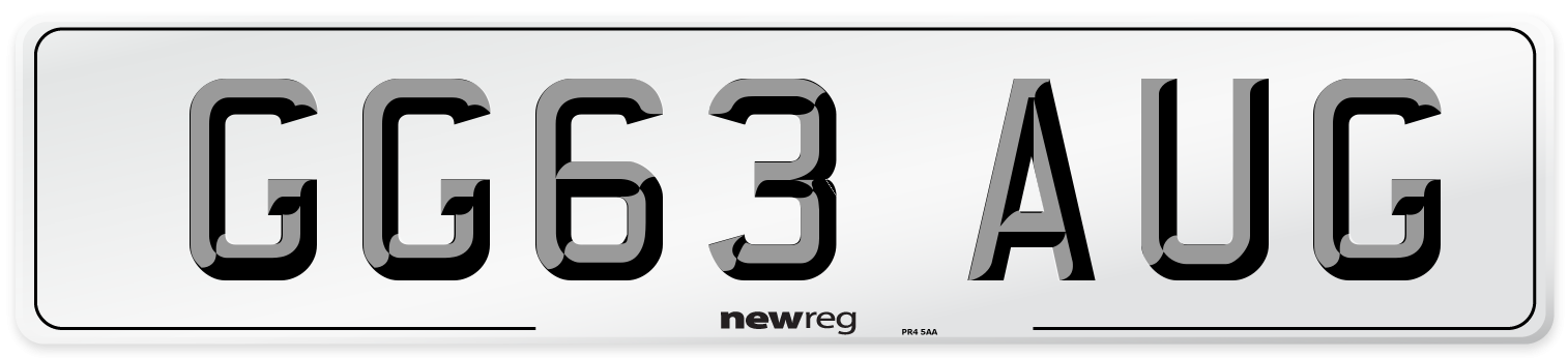 GG63 AUG Number Plate from New Reg